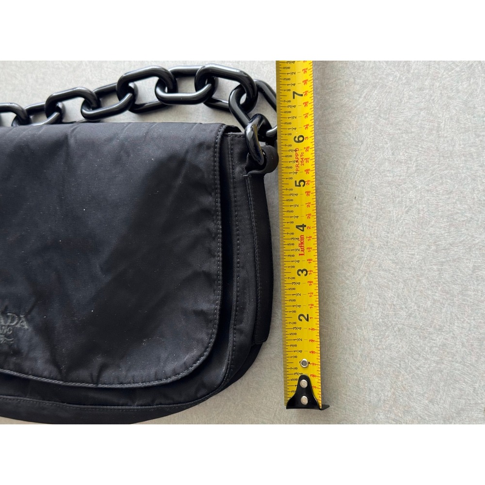 Prada Black Nylon Chain Shoulder Bag Made in Italy Authentic CoA - Picture 8 of 8